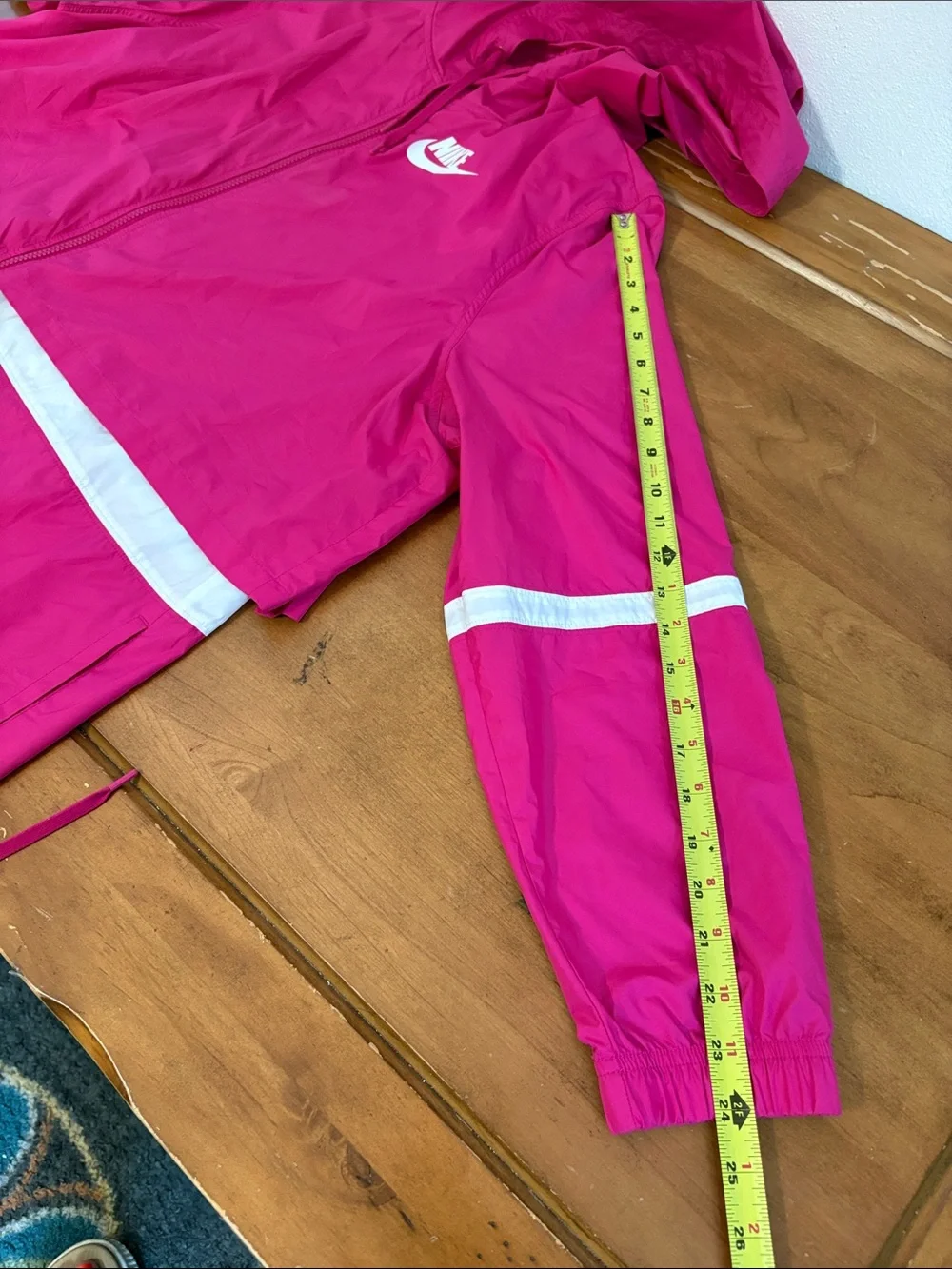 Nike Hot Pink Hooded Windrunner with White Accents Size XXL
